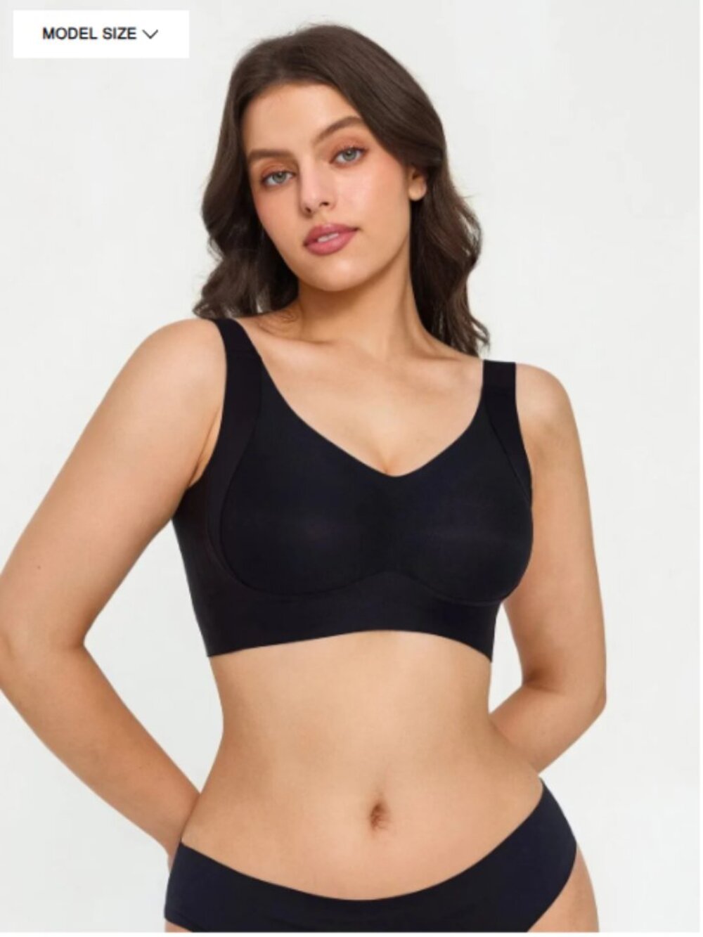 Popilush Wireless Wide Strap Everyday Supportive Push-Up Comfort Bra – Black | S